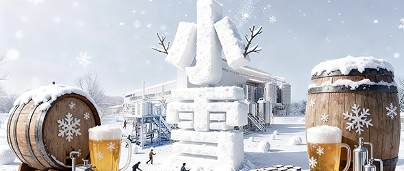 圍爐觀雪色，麥香啤酒暖寒宵